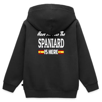 Spain - Kids Premium Organic Zip-up Hoodie - black - Back - AI Model Kid Male (0cm)
