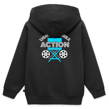 Kino Film Filmemacher Produzent Schauspieler - Kinder Premium Organic Zip Hoodie - Schwarz - Hinten - AI Model Kid Male (0cm)