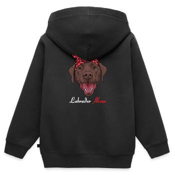 Labrador - Sweat Premium à capuche zippé enfant bio - noir - Dos - AI Model Kid Male (0cm)
