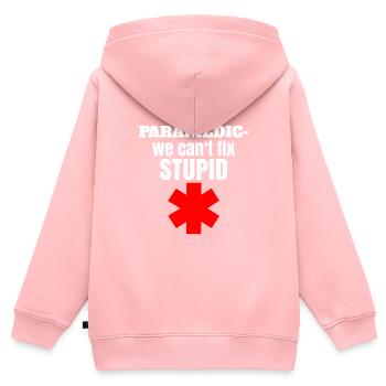 Drôle de service de secours Sort &ambulancier - Sweat Premium à capuche zippé enfant bio - rose - Dos - AI Model Kid Female (0cm)