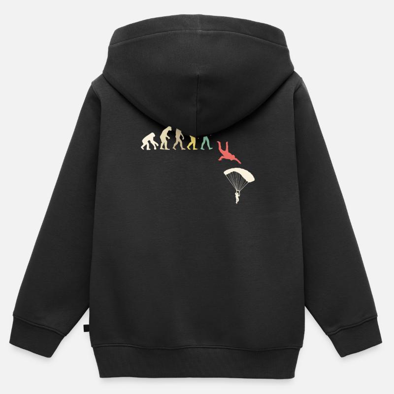 Skydive Evolution - Kinder Premium Organic Zip Hoodie - Schwarz