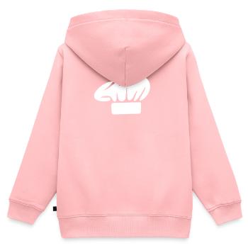 Koch - Kinder Premium Organic Zip Hoodie - Rosa - Hinten - AI Model Kid Female (0cm)