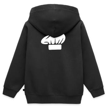 cuisinier - Sweat Premium à capuche zippé enfant bio - noir - Dos - AI Model Kid Male (0cm)