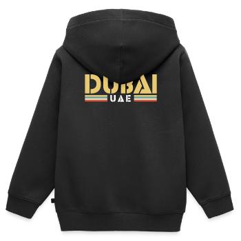 Dubai - Kinder Premium Organic Zip Hoodie - Schwarz - Hinten - AI Model Kid Male (0cm)