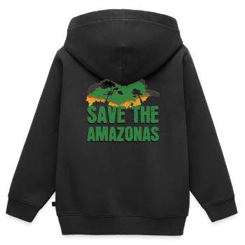 Rettet Den Amazonas - Kinder Premium Organic Zip Hoodie - Schwarz - Hinten - AI Model Kid Male (0cm)