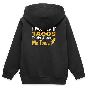 Taco - Sweat Premium à capuche zippé enfant bio - noir - Dos - AI Model Kid Male (0cm)