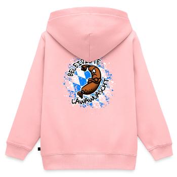 Beleidigte Leberwurst auf bairisch | Läwawuascht - Kinder Premium Organic Zip Hoodie - Rosa - Hinten - AI Model Kid Female (0cm)