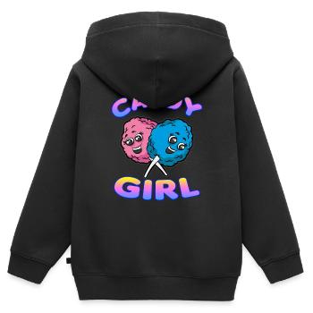 CANDY GIRL cotton candy - Kids Premium Organic Zip-up Hoodie - black - Back - AI Model Kid Male (0cm)