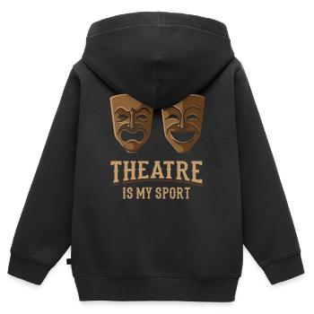 Theater ist mein Sport, schauspieler bühne - Kinder Premium Organic Zip Hoodie - Schwarz - Hinten - AI Model Kid Male (0cm)
