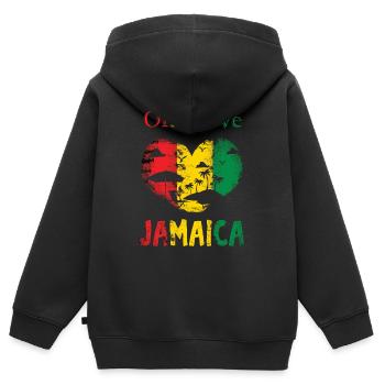 Jamaica One Love - Sweat Premium à capuche zippé enfant bio - noir - Dos - AI Model Kid Male (0cm)