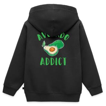 Avocat accro - Sweat Premium à capuche zippé enfant bio - noir - Dos - AI Model Kid Male (0cm)