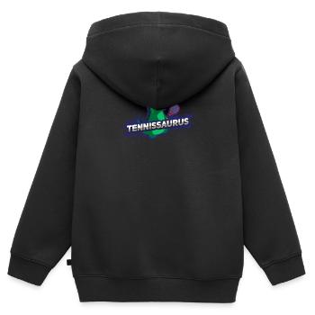Tennis tennis tennis dinosaure tennis T-Rex Dino - Sweat Premium à capuche zippé enfant bio - noir - Dos - AI Model Kid Male (0cm)