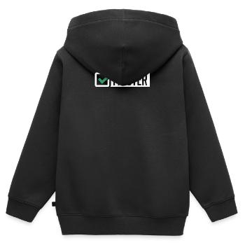 Master Graduation Promotion Graduation Uni Gift - Sweat Premium à capuche zippé enfant bio - noir - Dos - AI Model Kid Male (0cm)