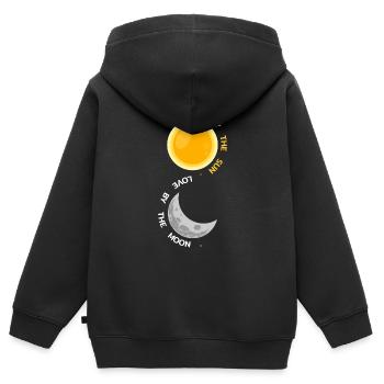 Sonne Und Mond - Kinder Premium Organic Zip Hoodie - Schwarz - Hinten - AI Model Kid Male (0cm)