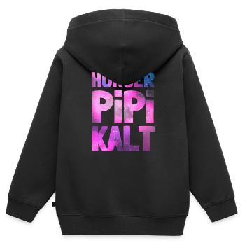 Faim Pee Cold Typique Femme Drôle Dire - Sweat Premium à capuche zippé enfant bio - noir - Dos - AI Model Kid Male (0cm)