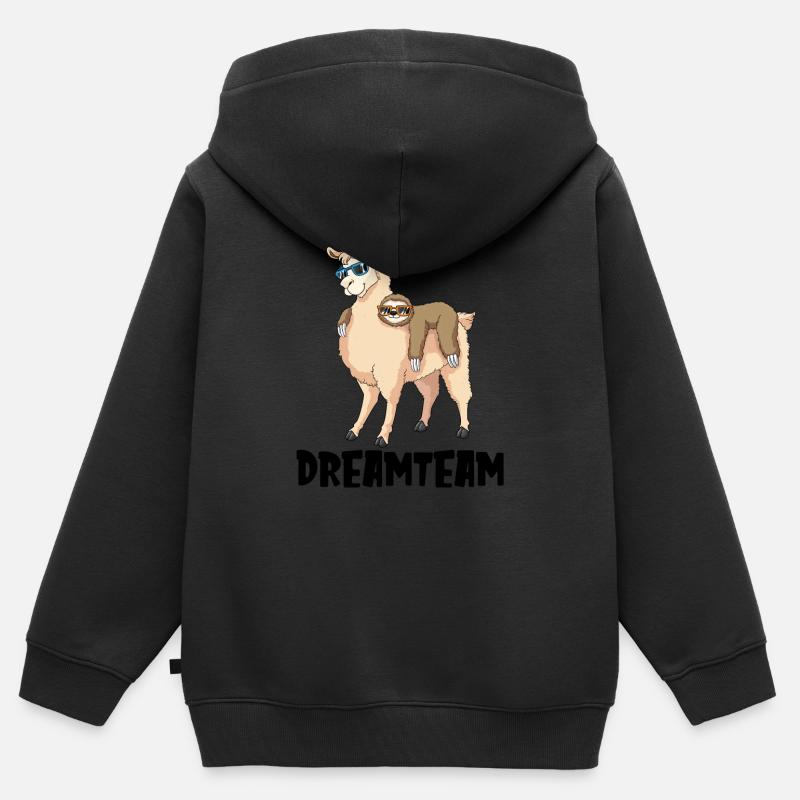 Dreamteam Funny Gift - Sweat Premium à capuche zippé enfant bio - noir