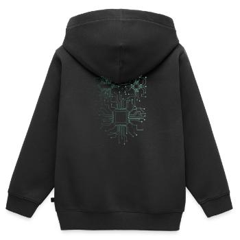 Computer Scientist Admin Hardware CPU - Kids Premium Organic Zip-up Hoodie - black - Back - AI Model Kid Male (0cm)