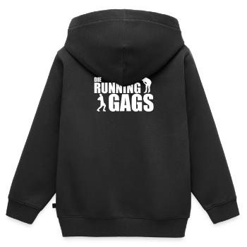 Die Running Gags | Fun Team Shirt für Läufer - Kinder Premium Organic Zip Hoodie - Schwarz - Hinten - AI Model Kid Male (0cm)
