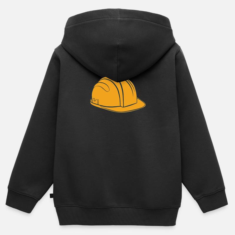 Construction site construction worker construction - Kids Premium Organic Zip-up Hoodie - black