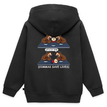 Grammaire Orthographe Drôle - Sweat Premium à capuche zippé enfant bio - noir - Dos - AI Model Kid Male (0cm)