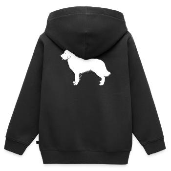 Golden retrievers - Sweat Premium à capuche zippé enfant bio - noir - Dos - AI Model Kid Male (0cm)