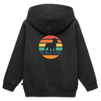 Retro pit bull design - Kids Premium Organic Zip-up Hoodie - black - Back - AI Model Kid Male (0cm)