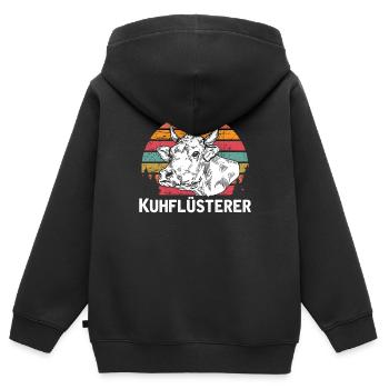 Kuhflüsterer - Kinder Premium Organic Zip Hoodie - Schwarz - Hinten - AI Model Kid Male (0cm)