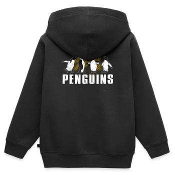 Pingouin pingouin - Sweat Premium à capuche zippé enfant bio - noir - Dos - AI Model Kid Male (0cm)