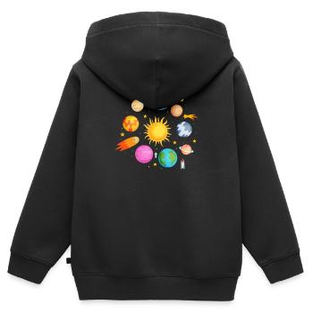 Planeten Universum - Kinder Premium Organic Zip Hoodie - Schwarz - Hinten - AI Model Kid Male (0cm)