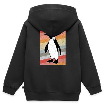 Vintage Pinguin - Kinder Premium Organic Zip Hoodie - Schwarz - Hinten - AI Model Kid Male (0cm)