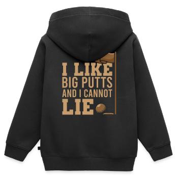 I Like Big Putts, golf golf golfer - Kids Premium Organic Zip-up Hoodie - black - Back - AI Model Kid Male (0cm)
