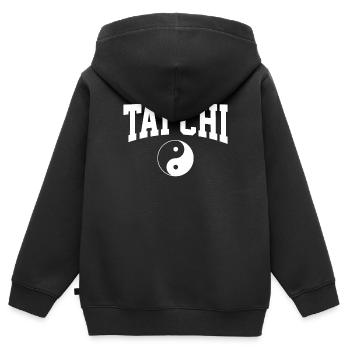 Tai chi - Sweat Premium à capuche zippé enfant bio - noir - Dos - AI Model Kid Male (0cm)