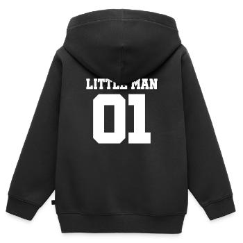 Partnerlook Father Dad Mom Mama Little Man 01 - Kids Premium Organic Zip-up Hoodie - black - Back - AI Model Kid Male (0cm)