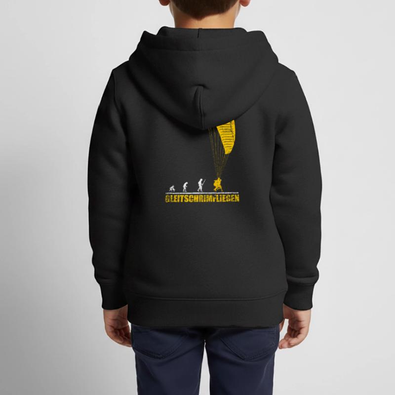 Evolution Gleitschirmfliegen Geschenk Kinder Premium Organic Zip Hoodie