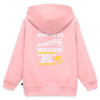 De la musique de soufflage | Musikverein | Cadeau musicien - Sweat Premium à capuche zippé enfant bio - rose - Dos - AI Model Kid Female (0cm)