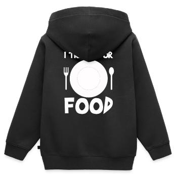 Reisen - Kinder Premium Organic Zip Hoodie - Schwarz - Hinten - AI Model Kid Male (0cm)