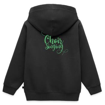 Chanteur chorale - Sweat Premium à capuche zippé enfant bio - noir - Dos - AI Model Kid Male (0cm)