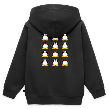 Pingouin pingouin - Sweat Premium à capuche zippé enfant bio - noir - Dos - AI Model Kid Male (0cm)