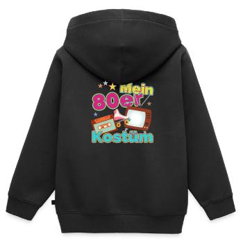 80s party costume gift - Kids Premium Organic Zip-up Hoodie - black - Back - AI Model Kid Male (0cm)