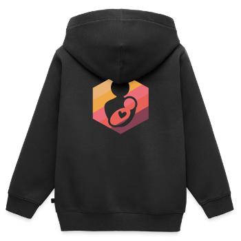Hebamme Neugeborenes - Kinder Premium Organic Zip Hoodie - Schwarz - Hinten - AI Model Kid Male (0cm)
