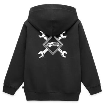 Auto Mechaniker Werkzeuge zur Reparatur Geschenk - Kinder Premium Organic Zip Hoodie - Schwarz - Hinten - AI Model Kid Male (0cm)