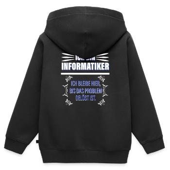 Ich Bin Informatiker - Kinder Premium Organic Zip Hoodie - Schwarz - Hinten - AI Model Kid Male (0cm)