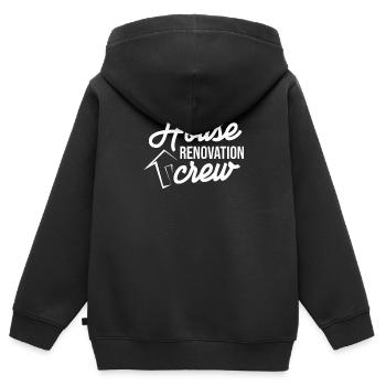 Appartement Rénovation Maison Rénover Rénover - Sweat Premium à capuche zippé enfant bio - noir - Dos - AI Model Kid Male (0cm)
