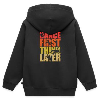 break dance - Sweat Premium à capuche zippé enfant bio - noir - Dos - AI Model Kid Male (0cm)