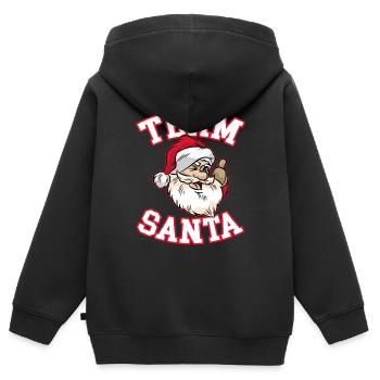 TEAM SANTA - Sweat Premium à capuche zippé enfant bio - noir - Dos - AI Model Kid Male (0cm)
