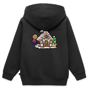 Gingerbread house gingerbread house - Kids Premium Organic Zip-up Hoodie - black - Back - AI Model Kid Male (0cm)