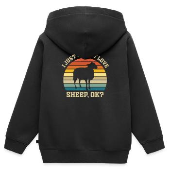 Sheep - shepherd shepherd gift idea - Kids Premium Organic Zip-up Hoodie - black - Back - AI Model Kid Male (0cm)