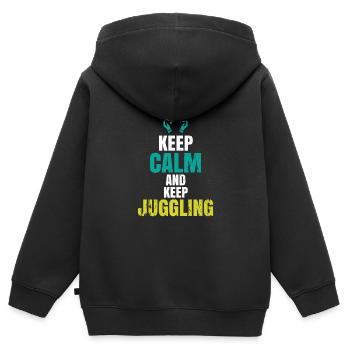 Jongler en disant - Sweat Premium à capuche zippé enfant bio - noir - Dos - AI Model Kid Male (0cm)