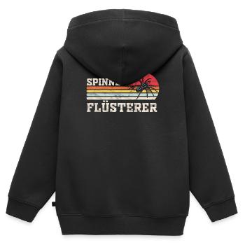 Spinne - Spinnen Flüsterer - Kinder Premium Organic Zip Hoodie - Schwarz - Hinten - AI Model Kid Male (0cm)