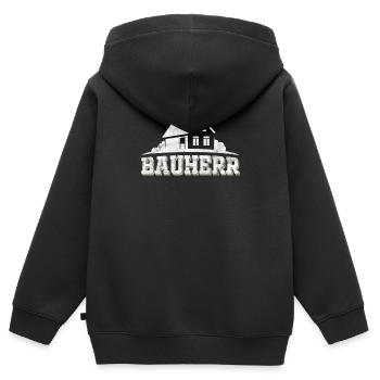 Bauherr Hausbau Bauleiter - Kinder Premium Organic Zip Hoodie - Schwarz - Hinten - AI Model Kid Male (0cm)